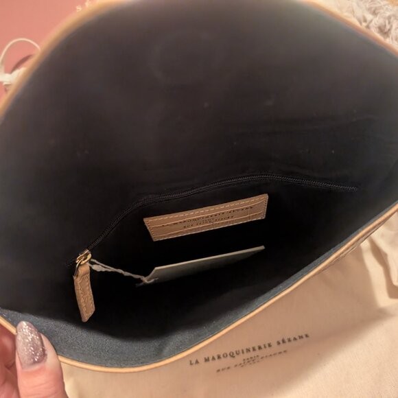 Sezane Pochette Violette Clutch - Croco Beige - Picture 5 of 8